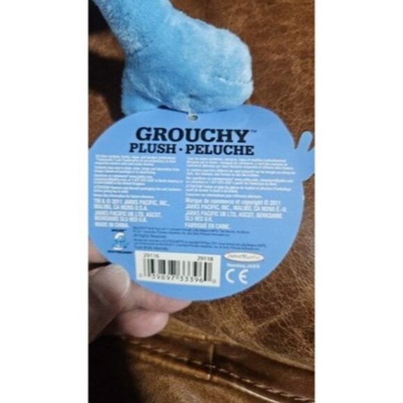 Grouchy Smurfs Plush Doll 10" White Hat Big Feet Sewn Eyes Stuffed Toy 2011 - Picture 3 of 8